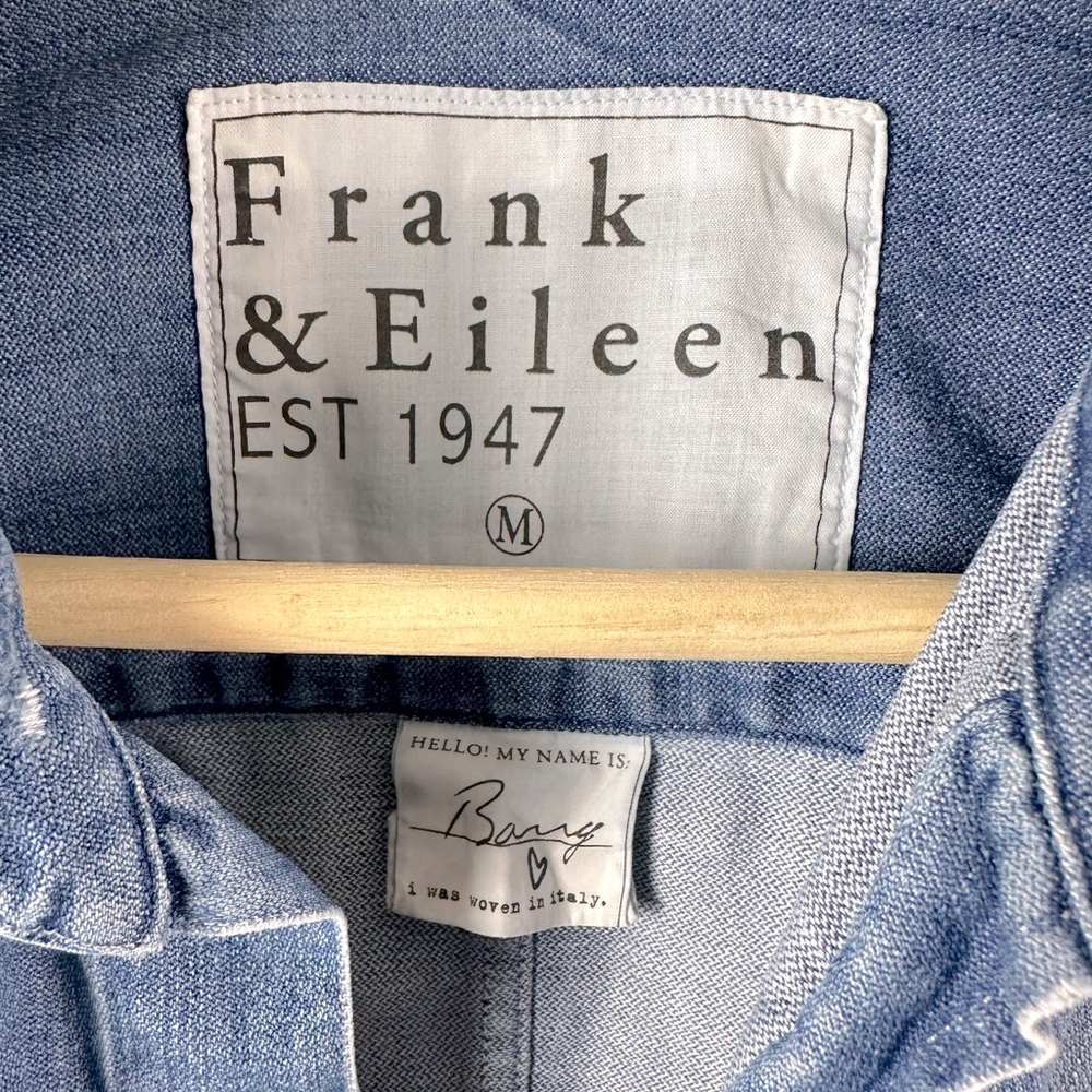 Frank & Eileen Barry Denim Button Up in Distressed Vintage Wash - Picture 2 of 9